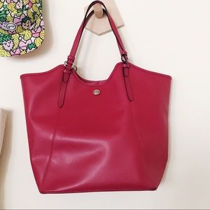 Large leather Coach tote